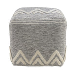 16" Gray Fabric Pouf Ottoman
