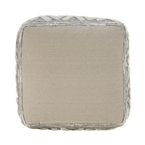 16" Gray Upholstery Pouf Ottoman