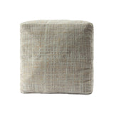 18" Beige Abstract Pouf Ottoman