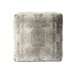 18" Gray Abstract Pouf Ottoman