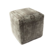18" Gray Abstract Pouf Ottoman