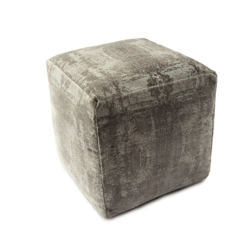 18" Gray Abstract Pouf Ottoman