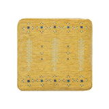 18" Yellow Abstract Pouf Ottoman