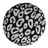 18" Black Cylinder Abstract Pouf Ottoman