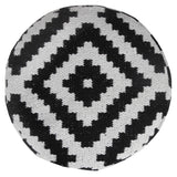 18" Black Cylinder Geometric Pouf Ottoman
