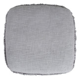 18" Gray Cotton Striped Pouf Ottoman