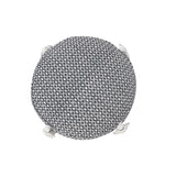 18" Black Cotton Cylinder Geometric Pouf Ottoman