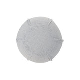 18" Gray Cotton Patchwork Round Pouf Ottoman