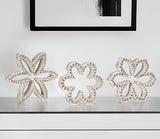 Set of Three 7" Brown And White Polyresin Tabletop Sculpture