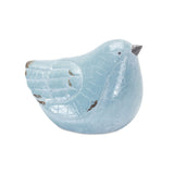 Set of Four Blue Terracotta Bird Figurines