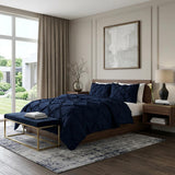 Navy Blue King Microfiber Washable Microfiber Down Alternative Comforter