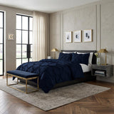 Navy Blue Twin Microfiber Washable Microfiber Down Alternative Comforter