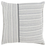 20" Gray And Ivory Cotton Throw Pillow