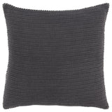 22" Charcoal Striped Cotton Throw Pillow