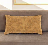 14" X 26" Pumpkin Cotton Lumbar Throw Pillow With Texture