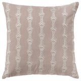 20" Pink and White Cotton Throw Pillow With Embroidery