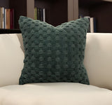 20" Dark Green Cotton Throw Pillow with Texture