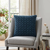 20" Teal Cotton Throw Pillow With Texture