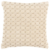20" Ivory Cotton Throw Pillow With Texture