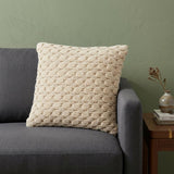 20" Ivory Cotton Throw Pillow With Texture