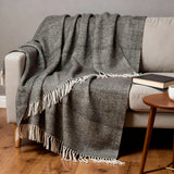 50" X 60" Black And White Chevron Cotton Throw Blanket