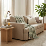 Green Woven 100% Cotton Throw Blanket