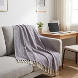 50" X 60" Purple Cotton Woven Chevron Throw Blanket with Fringe