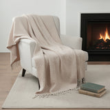 50" X 60" Blush Cotton Woven Geometric Throw Blanket with Fringe