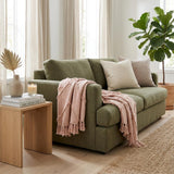 Blush Woven 100% Woven Textured Cotton Floral Throw Blanket