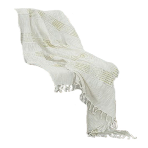 Natural Woven Cotton Throw Blanket