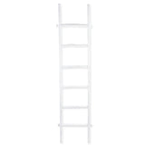 76" White Six Step Solid Wood Decorative Ladder