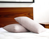 Set of Two Light Pink Linen Pillowcases
