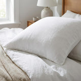 Set of Two Ivory Linen King Pillowcases
