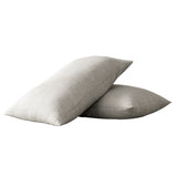 Set of Two Light Gray Linen Pillowcases