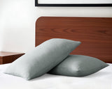Set of Two Blue Linen King Pillowcases
