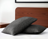 Set of Two Onyx Linen King Pillowcases