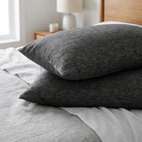 Set of Two Onyx Linen King Pillowcases