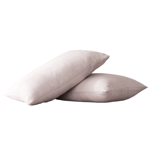 Set of Two Light Pink Linen King Pillowcases