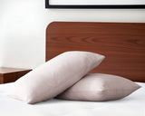 Set of Two Light Pink Linen King Pillowcases