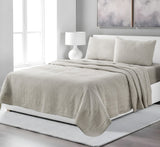 Four Piece Light Gray Linen California King Sheet Set