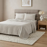 Four Piece Light Gray Linen California King Sheet Set