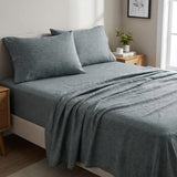 Four Piece Slate Gray Linen Queen Sheet Set