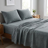 Four Piece Slate Gray Linen California King Sheet Set