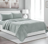 Four Piece Blue Linen King Sheet Set