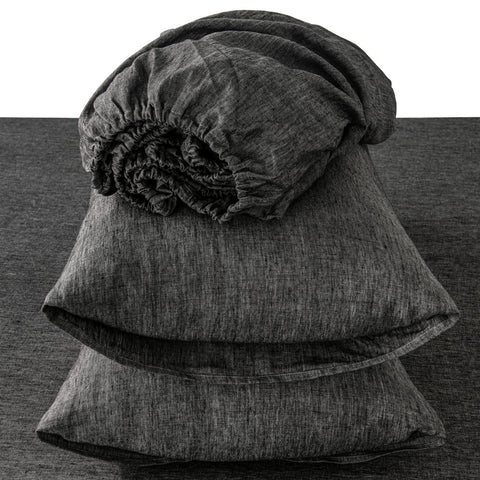 Four Piece Onyx Linen Sheet Set