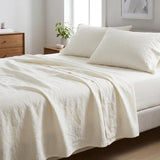 Four Piece Ivory Linen Sheet Set