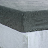 Slate Gray Linen California King Fitted Sheet
