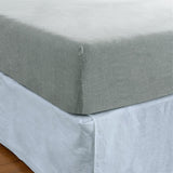 Blue Linen Twin Fitted Sheet