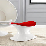 21" Red and White Wool And Fiberglass Contempo Footstool Ottoman