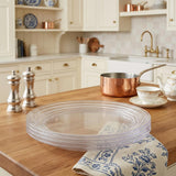 Clear Four Piece Round Swirl Acrylic Service For Four Salad Plate Set